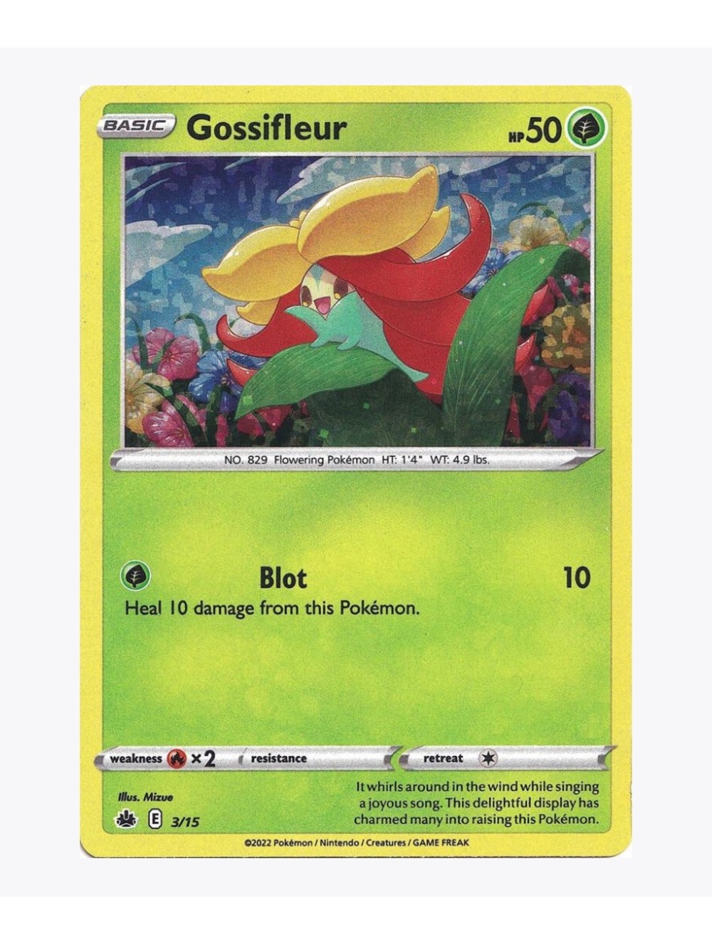 FREE OVER $50 Gossifleur 3/15 McDonald’s Promos 2022 Pokemon Trading Card